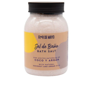 "Flor De Mayo: Sal de Baño Revitalizante de Argán y Coco - 650 gr"