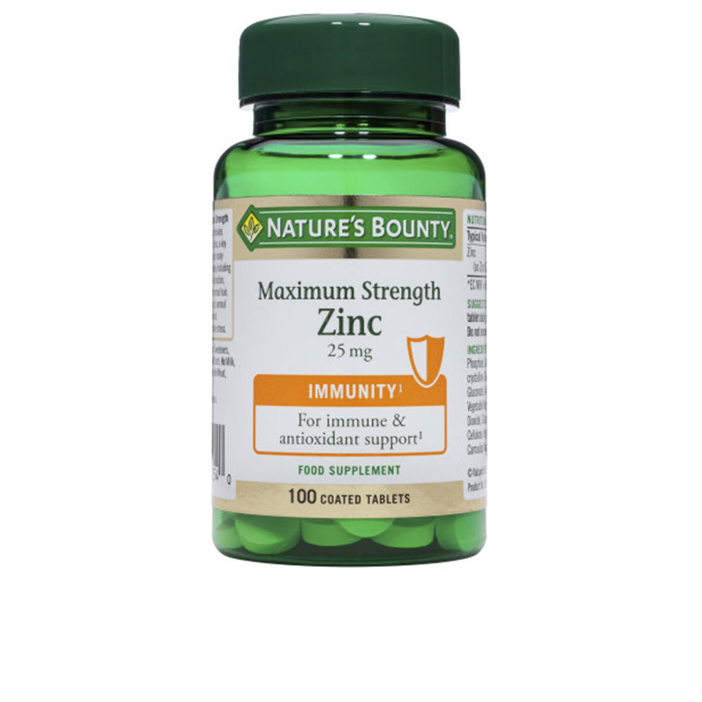 Nature's Bounty Zinc 25 mg - 100 Comprimidos Recubiertos para Fortalecer tu Sistema Inmunológico