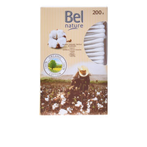 Bastoncillos de Algodón Orgánico Eco-Friendly Bel - 200 Piezas en Cartón Certificado NATURE ECOCERT