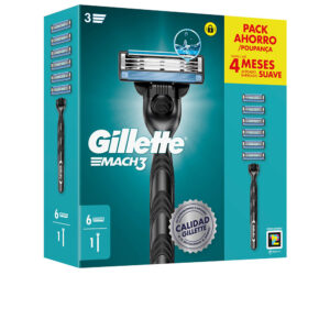 Gillette MACH 3: Máquina de Afeitar + 6 Recambios de Doble Protección
