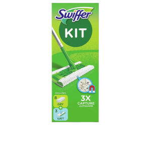 MOPA SWIFFER ATRAPA-POLVO CON 12 PIEZAS: Mango + 8 Recambios Secos + 3 Recambios Húmedos