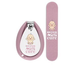 Beter Mini Cure - Set Rosa de Cuidado de Uñas para Bebés (Lote de 2) - Cortaúñas + Lima