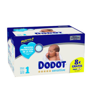 Dodot Sensitive RN Talla 1 - Pañales 2-5 kg (80 Unidades)