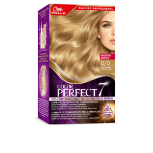Wella Color Perfect 7: Tinte Rubio Claro #8/0 - Cobertura 100% de Canas (Pack de 6)