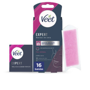 Veet EXPERT FACIAL Bandas de Cera para Piel Normal - 16 Unidades