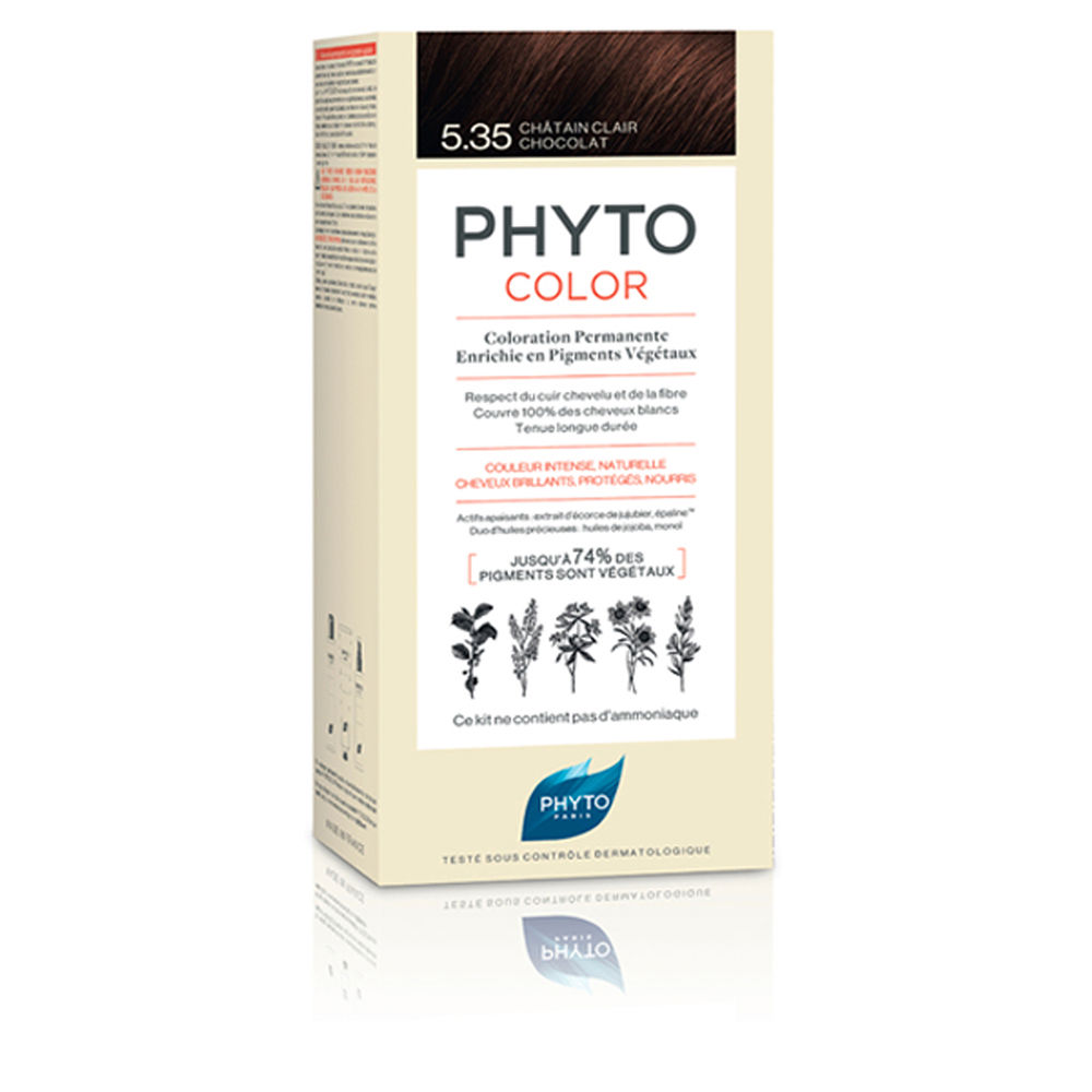 PhytoColor Castaño Claro Chocolate #5.35 - Tinte Capilar 4 Unidades