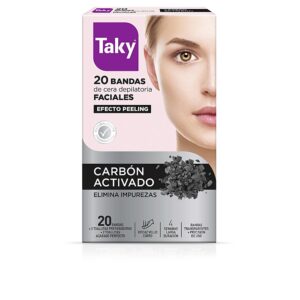 Bandas Depilatorias Faciales de Cera con Carbón Activado - Taky (20 Unidades)