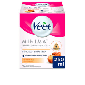 CERA TIBIA NATURAL Veet con Aceite de Argán 250 ml - Perfecta para Todo Tipo de Pieles