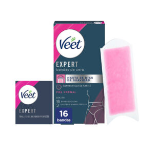 Veet Expert Bikini - Bandas de Cera Depilatorias para Piel Normal (16 Unidades)