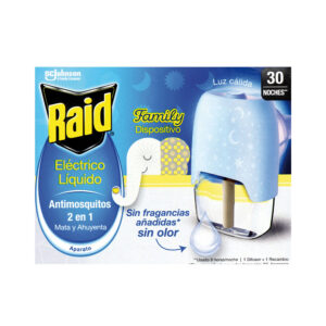 Raid FAMILY Antimosquitos: Dispositivo + Recambio 30 Noches de Protección