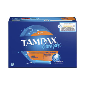 TAMPAX COMPAK Tampón Super Plus - Paquete de 18 Unidades para Máxima Protección