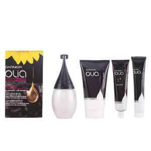 Garnier OLIA Coloración Permanente #1.0 - Negro Ébano Esencial: Lote de 4 Piezas