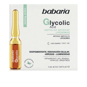 Ampollas Revitalizantes de Ácido Glicólico Babaria - Renovación Celular 5 x 2 ml