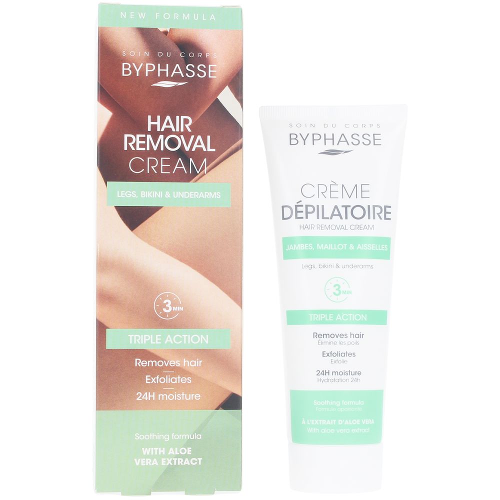 Crema Depilatoria Suave de Aloe Vera Byphasse - 125 ml