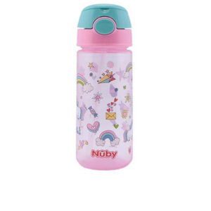 Taza Nûby Rosa con Botón y Pajita Blanda para Niños +3 años - 540 ml