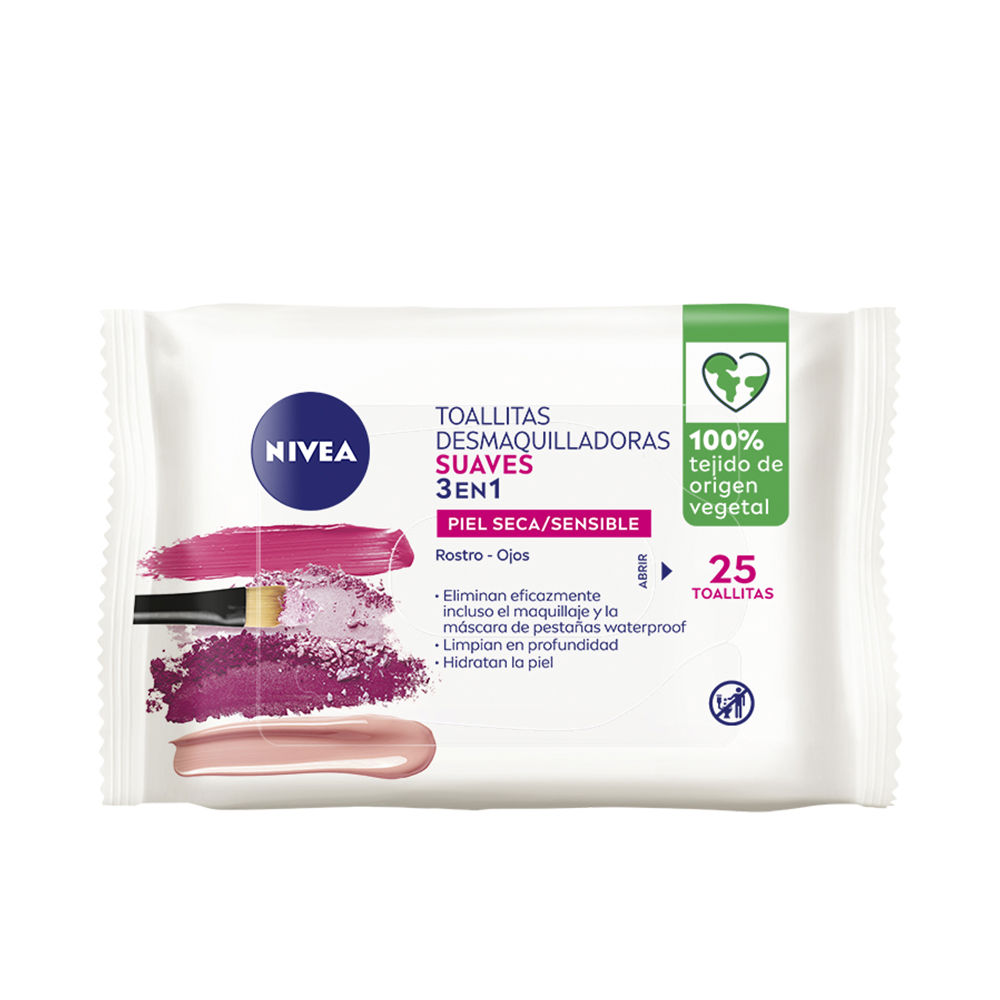 Toallitas Desmaquilladoras Suaves 3 en 1 Nivea - Pack de 25 Unidades