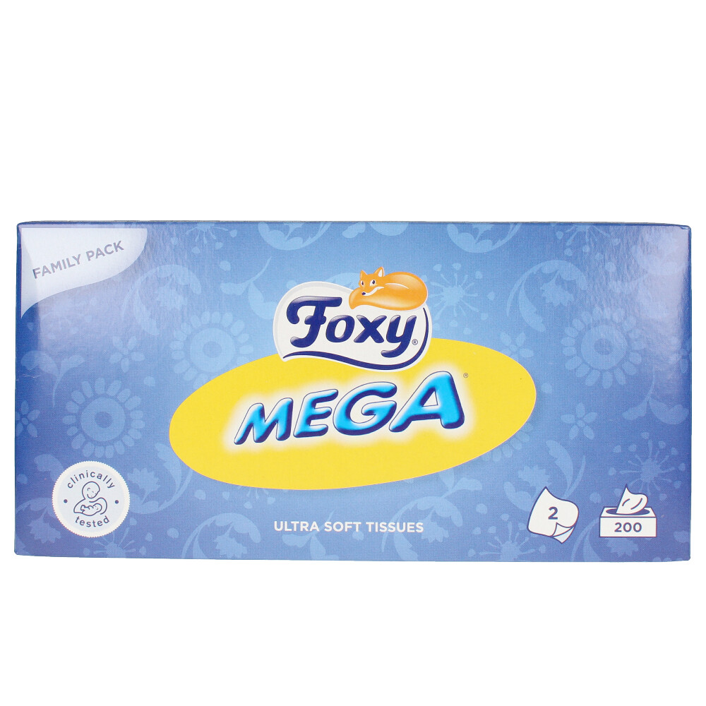 Foxy Pañuelos Faciales Mega Hidratantes - 200 Unidades con Ingredientes Naturales