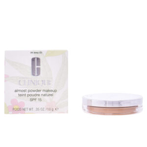 Clinique Almost Powder Makeup SPF 15 - Tono #06 Deep, Acabado Ligeramente Mate y Protección Solar.