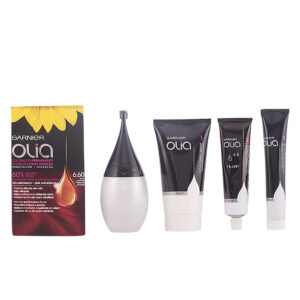 Garnier OLIA Coloración Permanente Brillante #6.60 - Rojo Intenso Radiante 4 Pz