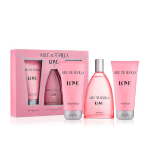 Aire de Sevilla Love: Set Aromático Deluxe de 3 Piezas (Eau de Toilette, Gel de Ducha y Crema Corporal)