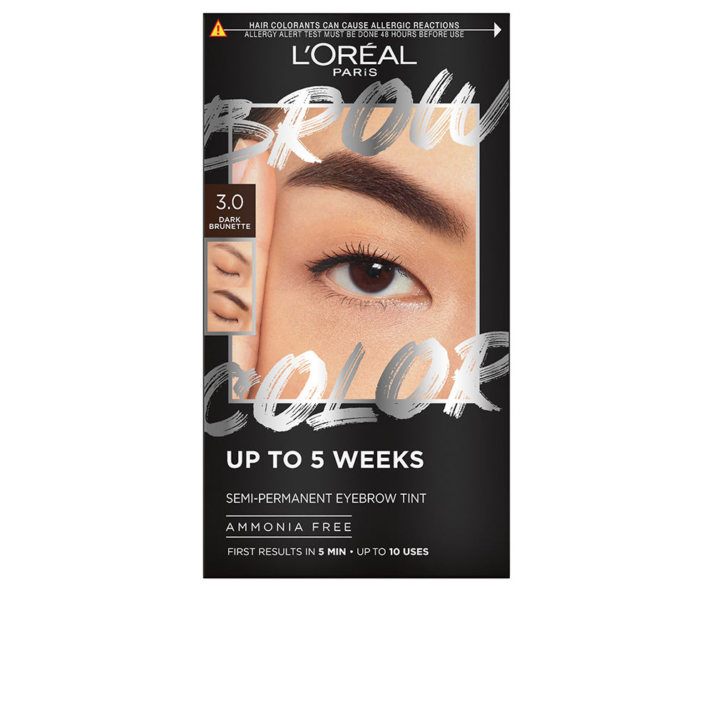L'Oréal Paris BROW COLOR Tinte de Cejas #3.0 - Castaño Oscuro (4 Unidades)