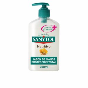 SANYTOL Jabón de Manos Nutritivo Antibacteriano 250 ml con Extracto de Almendra y Jalea Real