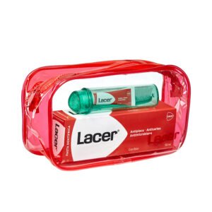 Neceser de Viaje Lacer 4 Piezas: Pasta Dental, Colutorio, Cepillo y Estuche Compacto
