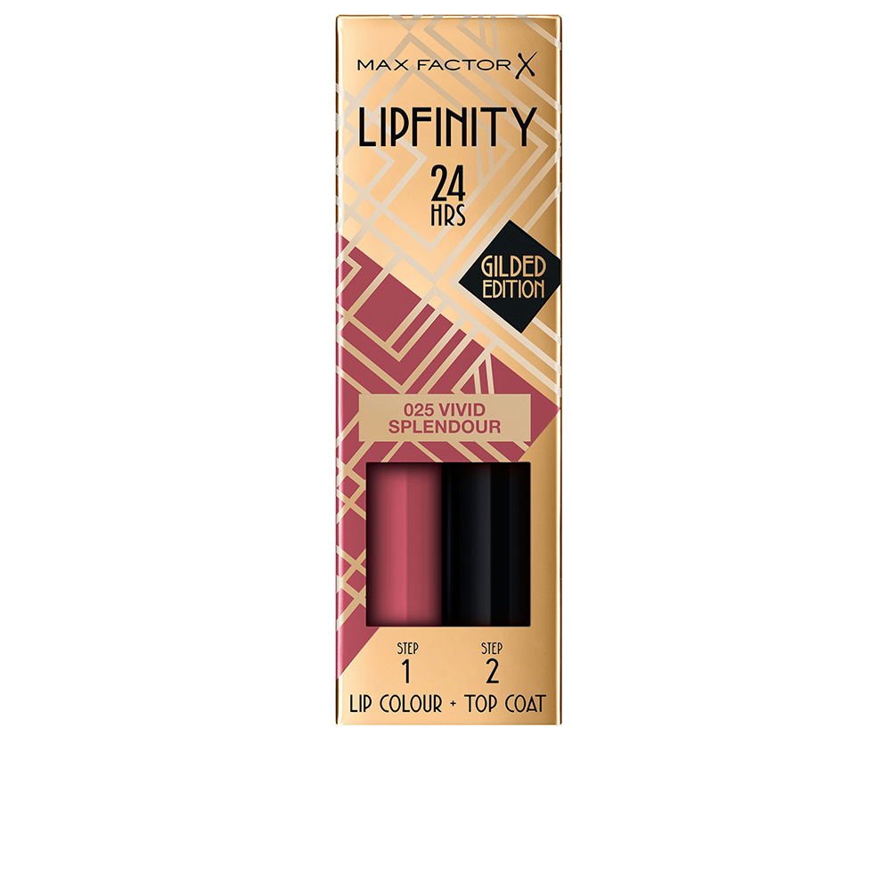 Max Factor Lipfinity 24H Duo: Barra de Labios #025 Vivid Splendour + Acabado Final
