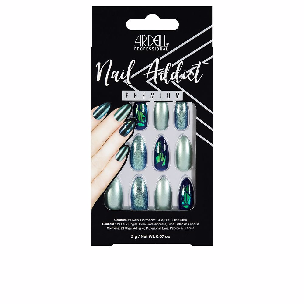 Ardell NAIL ADDICT - Brillo Verde Cromado con Glitter 1 u