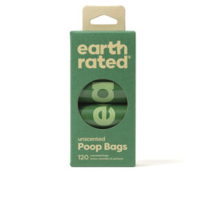 Rollos de Bolsas para Mascotas Recambio Sin Perfume Earth Rated - 8 Paquetes con 15 Unidades Cada Uno