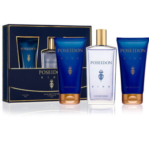 "Poseidon The King: Set de Lujo 3 Piezas - Eau de Toilette, Loción After Shave y Gel de Ducha"