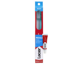 "Set de Cepillos Dentales Medios Surtidos Lacer + Pasta Dental 5 ml - Lote de 2 Pzs"