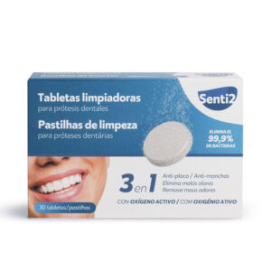 Senti2 Tabletas Limpiadoras Efectivas para Dentaduras Postizas - 30 Unidades