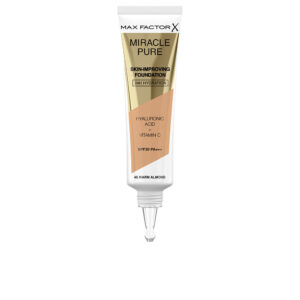 Max Factor Miracle Pure Foundation: Hidratación 24h con SPF30 - Tonalidad #45 Almendra Cálida - 30 ml