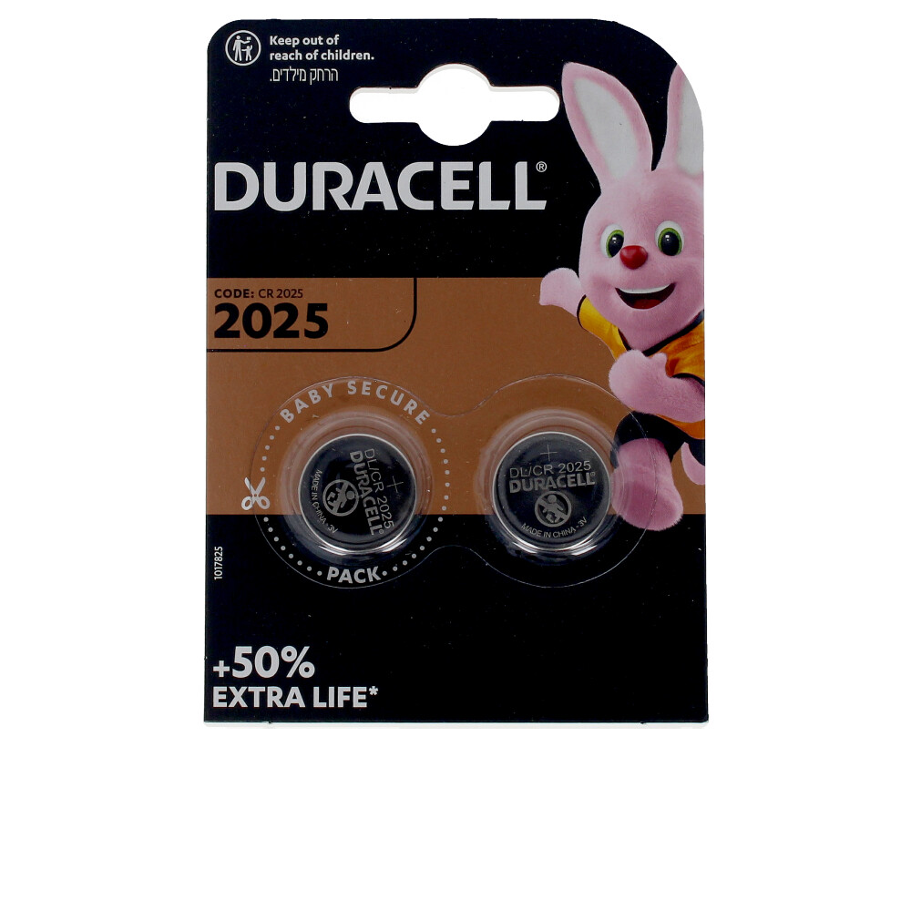 Pilotes Duracell Litio 3V 2025 DL/CR2025 - Pack de 2 Baterías de Litio