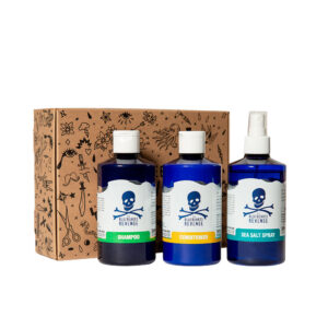 The Bluebeards Revenge: Set Esencial de Ducha y Estilo (3 pz) - Champú, Acondicionador y Aerosol de Sal Marina
