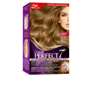 WELLA COLOR PERFECT 7: Crema Colorante Rubio Avellana #7/3 con 100% Cobertura de Canas - Pack de 6 Unidades