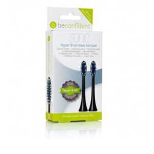 Beconfident Cabezas de Cepillo de Dientes Sónico Negro Regular - Lote de 2 Pzas