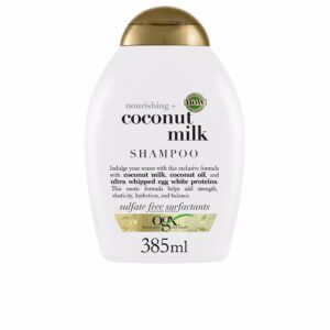 OGX Champú Hidratante de Leche de Coco - Suavidad y Elasticidad para Cabello Seco - 385 ml