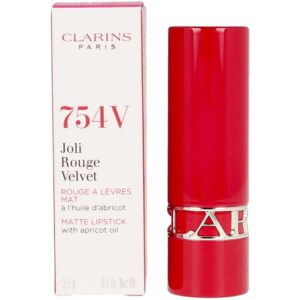"Clarins Joli Rouge Velvet #754V - Rojo Profundo 3.5g"