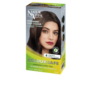 Natur Vital COLOURSAFE Tinte Permanente #4 Castaño Intenso - Resistente y Nutritivo 150 ml