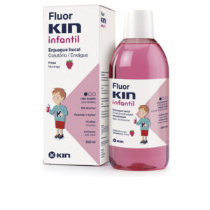 FLUORKIN INFANTIL Enjuague Bucal Anticaries Sabor Fresa - 500 ml Sin Alcohol y Con Flúor