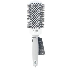 Olivia Garden Expert Blowout Shine - Cepillo Profesional Blanco y Gris #45 mm - 1 Unidad
