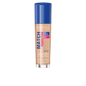 "Rimmel London MATCH PERFECTION Base Fluida #201 Classic Beige 30 ml - Cobertura Perfecta y Natural"