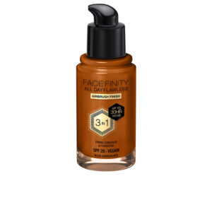 Max Factor Facefinity 3 en 1 - Base de Maquillaje Flawless Todo el Día #N102 Chocolate 30 ml