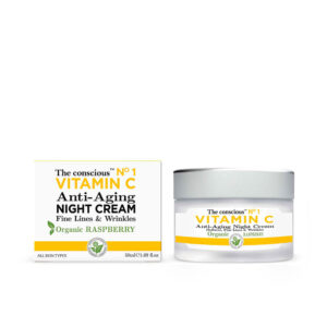 The Conscious™ Crema Nocturna Anti-Edad con Vitamina C y Frambuesa Orgánica - 50 ml