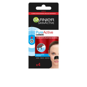 Garnier PURE ACTIVE CARBON Tiras Limpiadoras Anti-Puntos Negros - 4 Unidades
