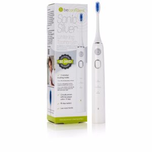 Beconfident Sonic Silver: Cepillo de Dientes Eléctrico Blanqueador #Blanco/Plateado 1 u