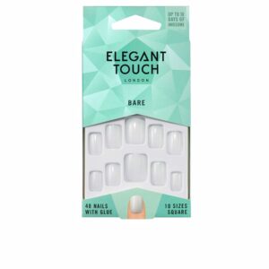 Elegant Touch Tips de Uñas TOTALLY BARE con Pegamento - Cuadradas (#square-001) - 48 Unidades