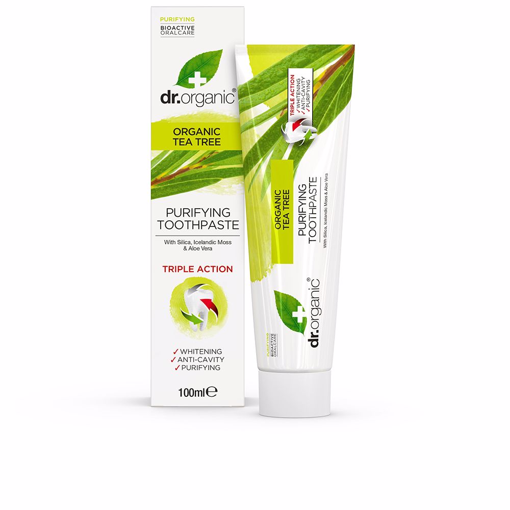 Dr. Organic Pasta de Dientes Bioactiva de Té Tree y Menta - 100 ml